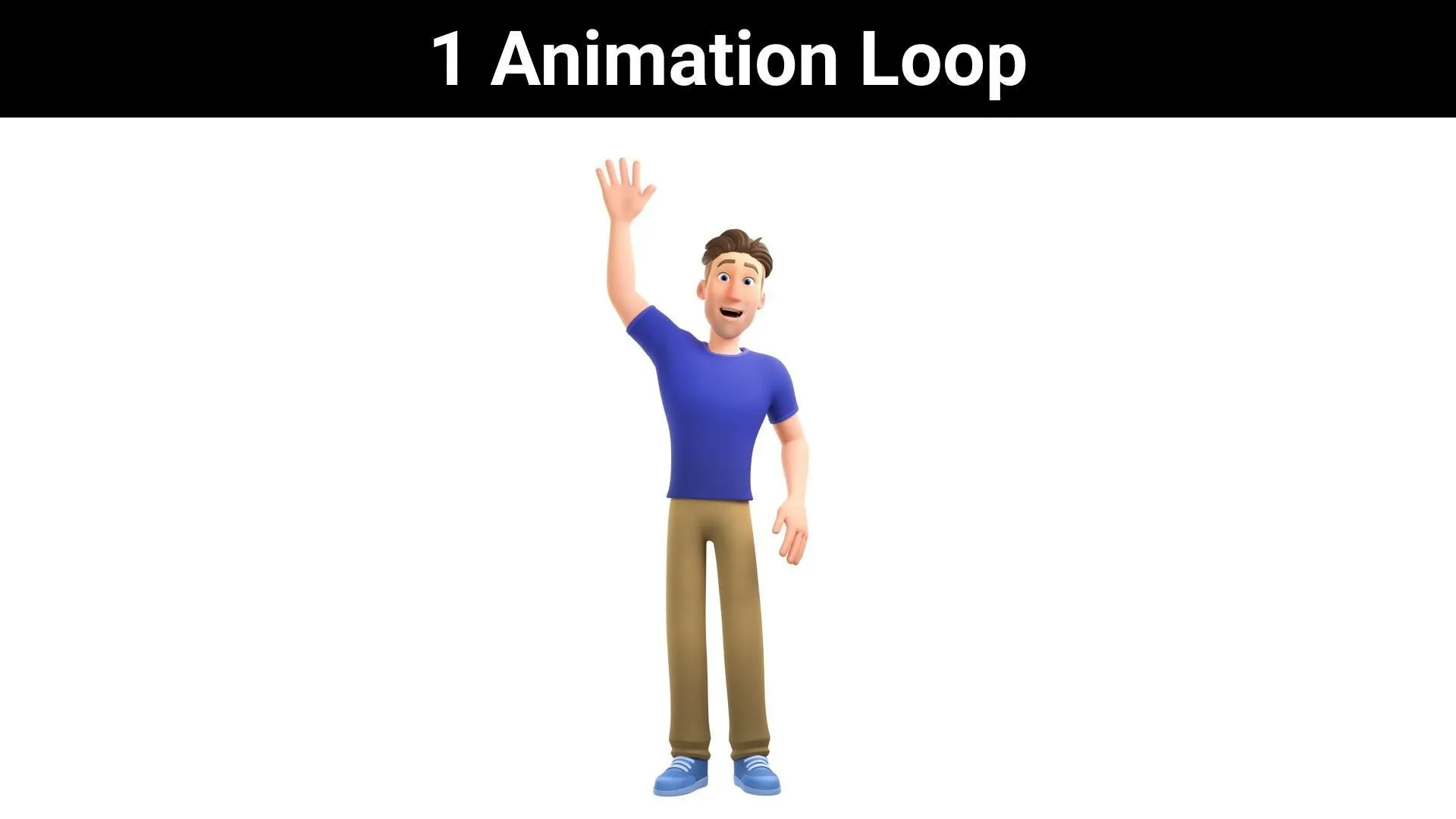 Cartoon Man Character 3D animation showcase